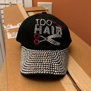 Black cotton fabric cap